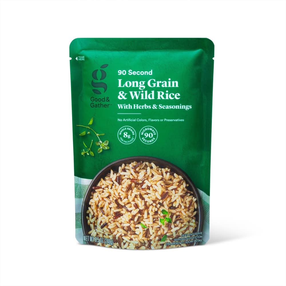 Good & Gather 90 Second Long Grain and Wild Rice With Herbs and Seasonings Microwavable Pouch (8.5 oz)