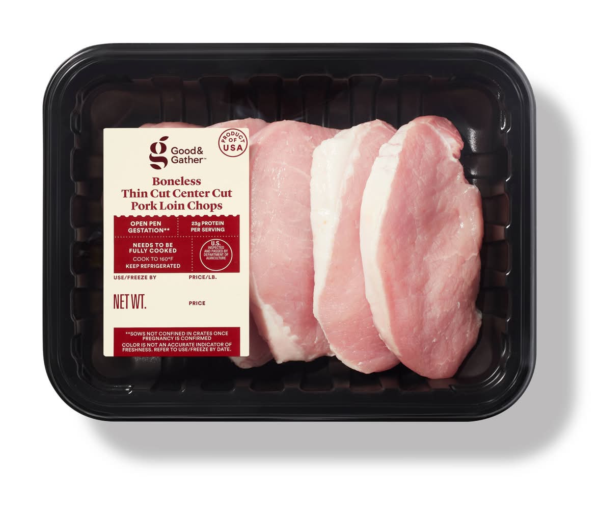Fresh Boneless Thin Cut Pork Chop - price per lb - Good & Gather™