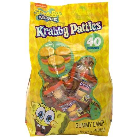 SpongeBob SquarePants Halloween Krabby Patties Gummy Candy (12.7 oz, 40 ct)