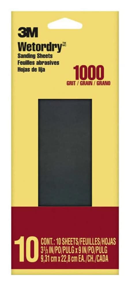 3M Imperial Wetordry 3.7 In. X 9 In. Ultra Fine 1000-Grit Sheet Sandpaper (10-Pack)