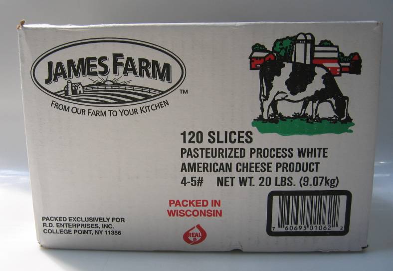 James Farm - White American Cheese - 5 lbs/120 Slices