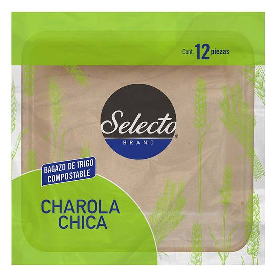 Selecto charola biodegradable chica (12 piezas)