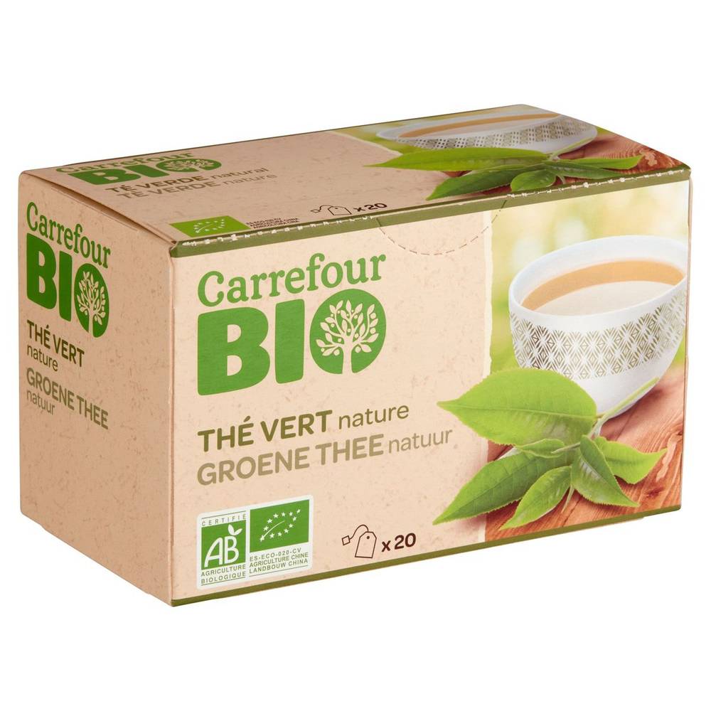 Carrefour Bio Groene Thee Natuur 20 x 1.5 g