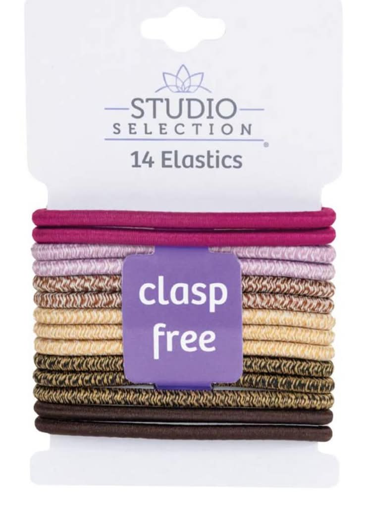 Studio Selection Clasp Free Hair Elastics, Assorted (14 ct)