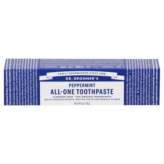 Dr. Bronner's All-One Toothpaste Peppermint (1 oz)