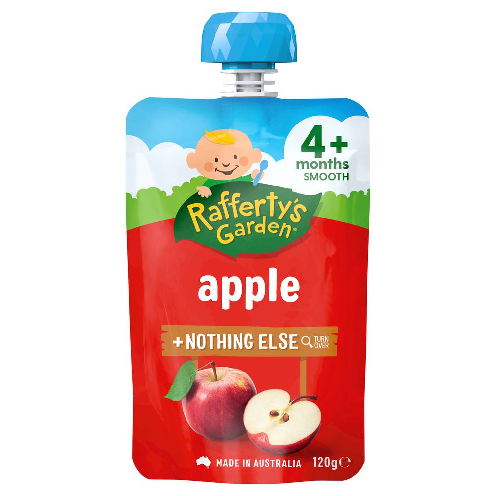 Rafferty's Garden Apple Puree Nothing Else 4+ Months Baby Food Pouch, Apple (120g)