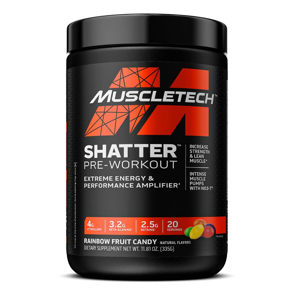 Muscle Tech Shatter Pre Workout Rainbow Fruit Powder (11.8 oz)