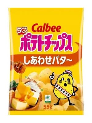 カルビー ポテトチップス - しあわせバタ～ (55g)