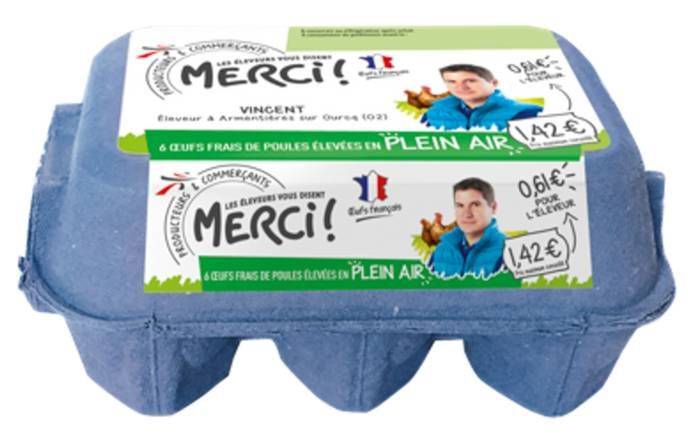 Oeufs frais - merci! - 6œufs