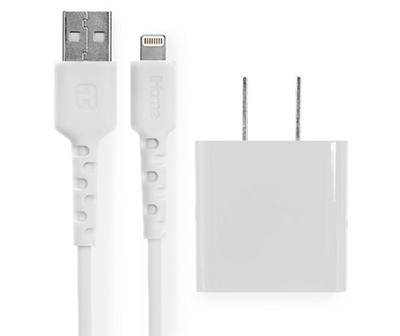 Ihome Usb Wall Charger & Lightning Cable Set (6 ft/white)