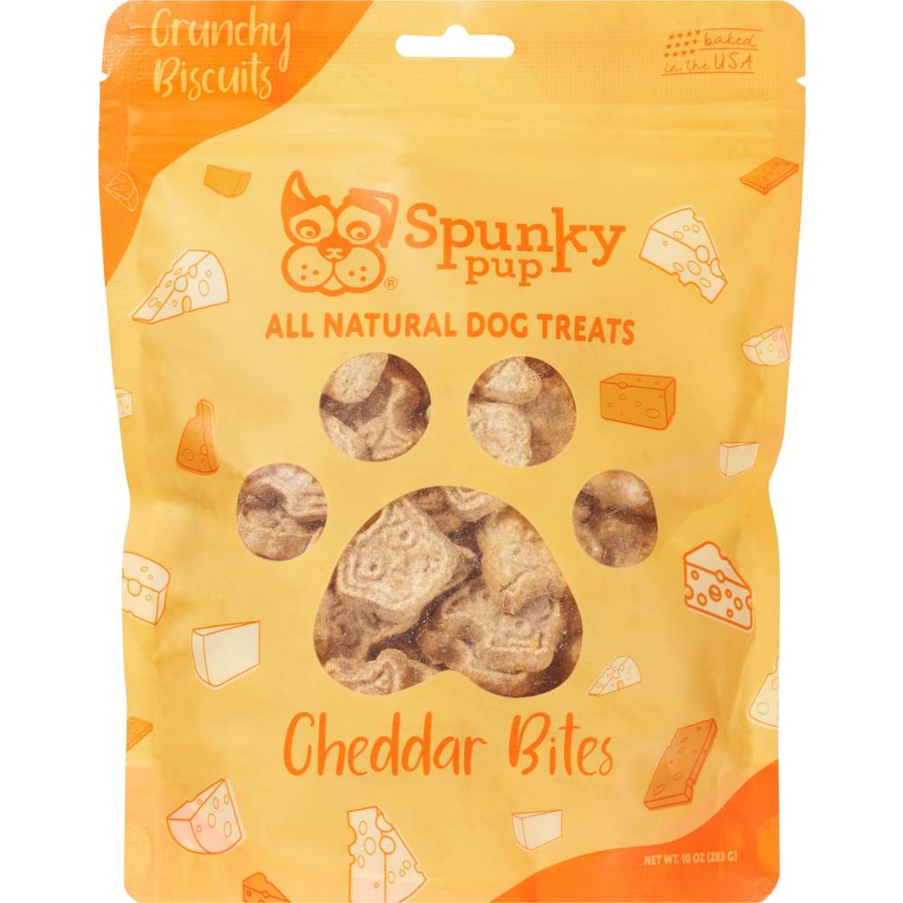 Spunky Pup All Natural Dog Treats, Cheddar Bites, 10 Oz