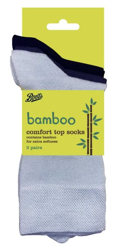 Boots 4-7, Mix Blue, Bamboo Comfort Top Socks (3 pack)