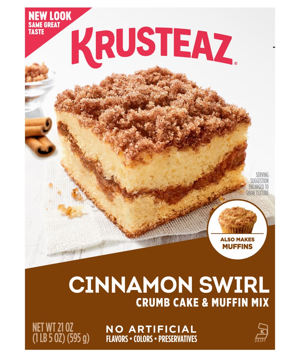 Krusteaz Crumb Cake & Muffin Mix, Cinnamon Swirl (21 oz)