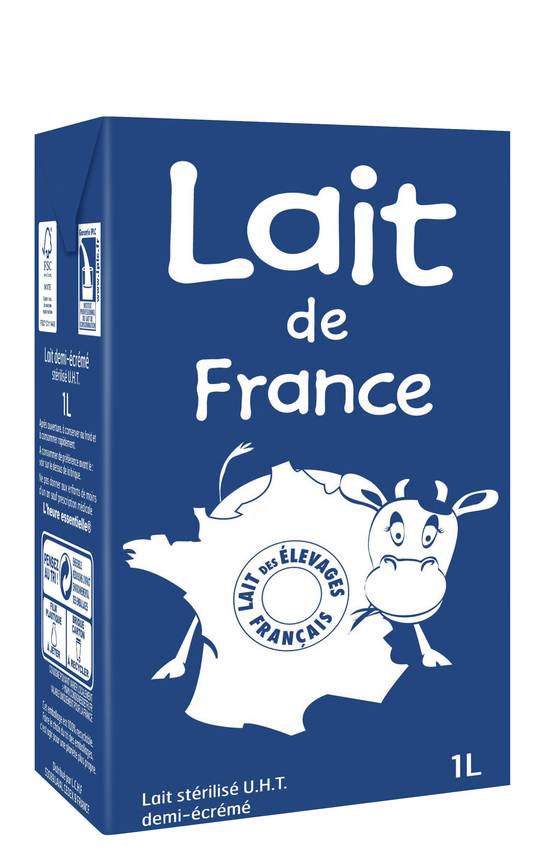 Lait de France - Demi écrémé stérilisé uht (1L)