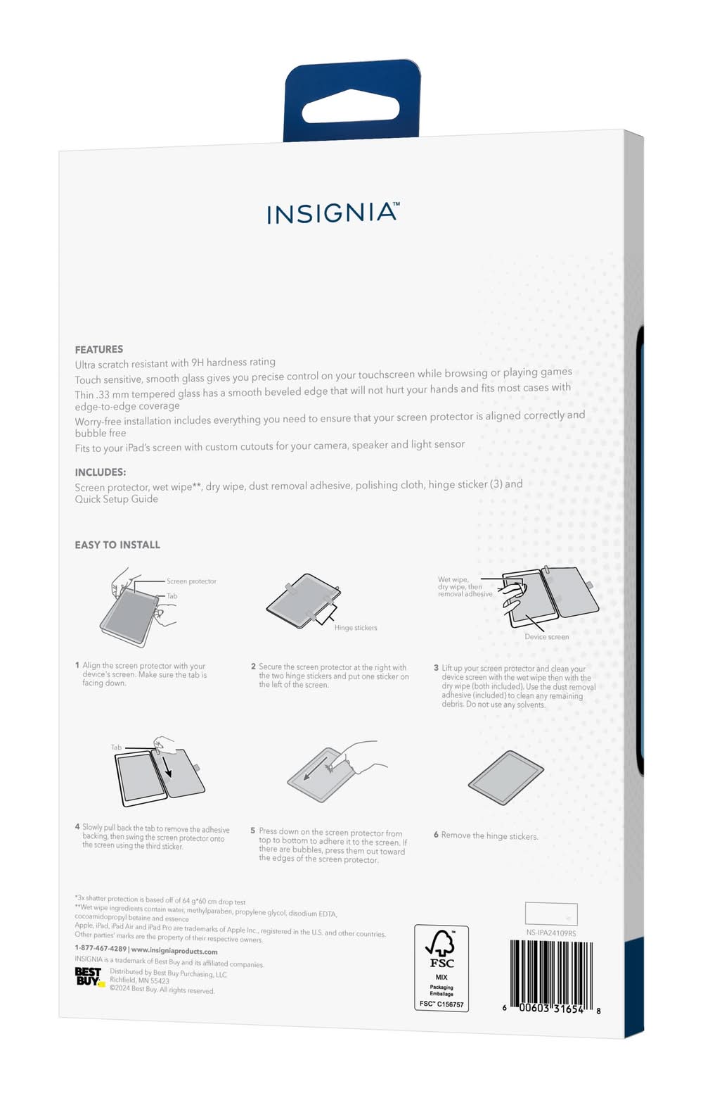 Insignia - Glass Screen Protector for iPad 10.9" (2022), iPad Air 11"  (M2), iPad Pro 11" (M4), iPad 11 (A16), iPad Pro 11" (M5) - Clear |  Postmates