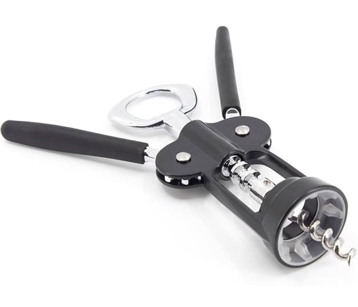 Farberware Black/Silver Plastic/Stainless Steel Wing Corkscrew