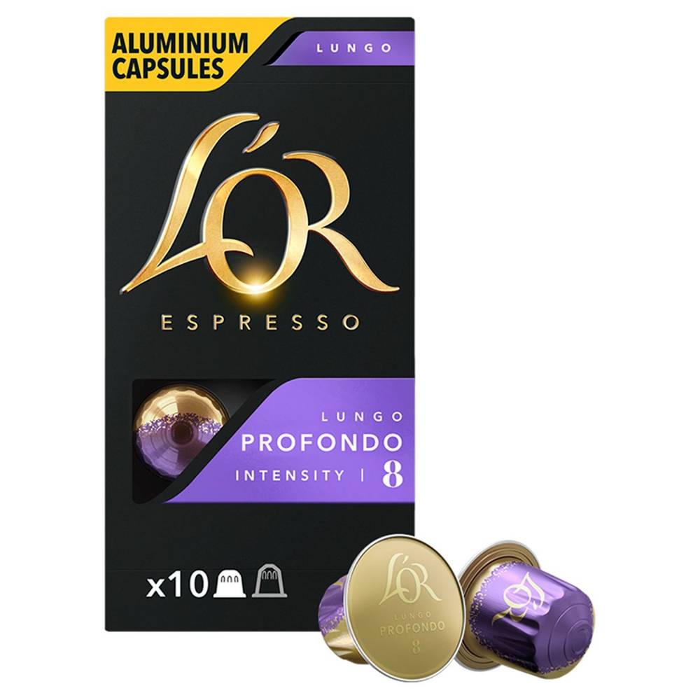 L'OR Koffie Capsule Lungo Profondo Intensiteit 8 10 stuks