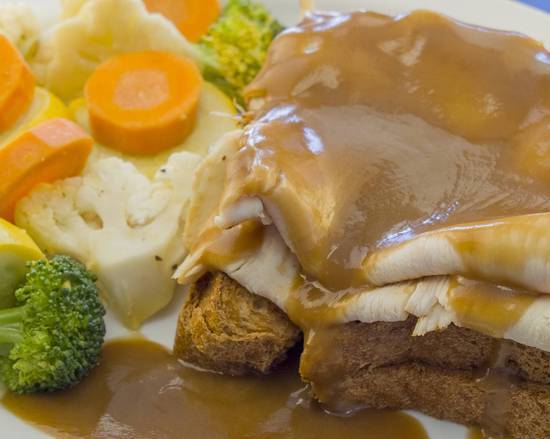 Order Hot Open Face Turkey Sandwich With Brown Gravy food online from Bob And Edith'S Diner store, Alexandria on bringmethat.com