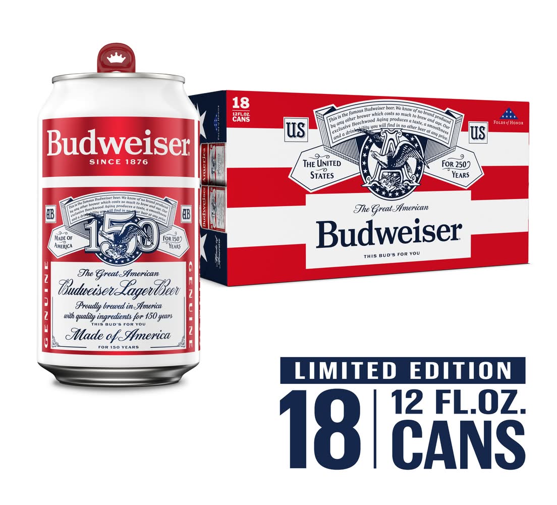 Budweiser Limited Edition American Lager Beer (18 x 12 fl oz)