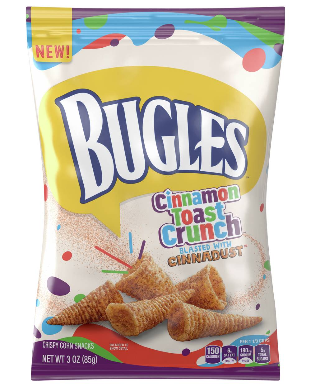 Bugles Churro Cripy Corn Snack, Sweet-Salty (3.1 oz)