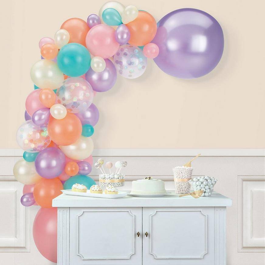 Uninflated Sorbet Latex Balloon Garland Kit - Orange, Pink, Purple, Turquoise Yellow
