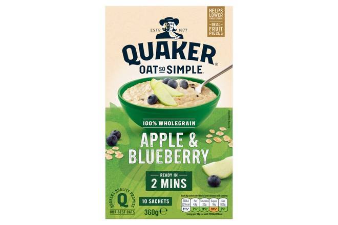 Quaker Oat So Simple Apple & Blueberry Porridge Sachets 10pk