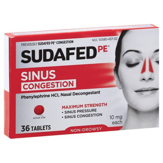 Sudafed Pe Congestion & Sinus Pressure Relief (36 tablets)