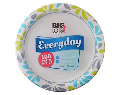 Big Lots Everyday Paper Plates, 25.5 cm (100 ct)