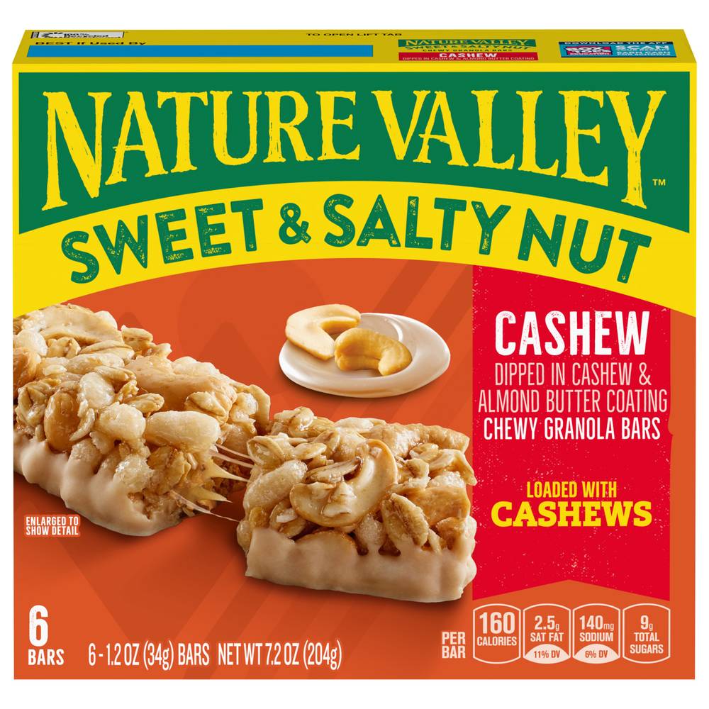 Nature Valley Sweet and Salty Chewy Cashew Nut Granola Bars (1.2 oz, 6 ct)