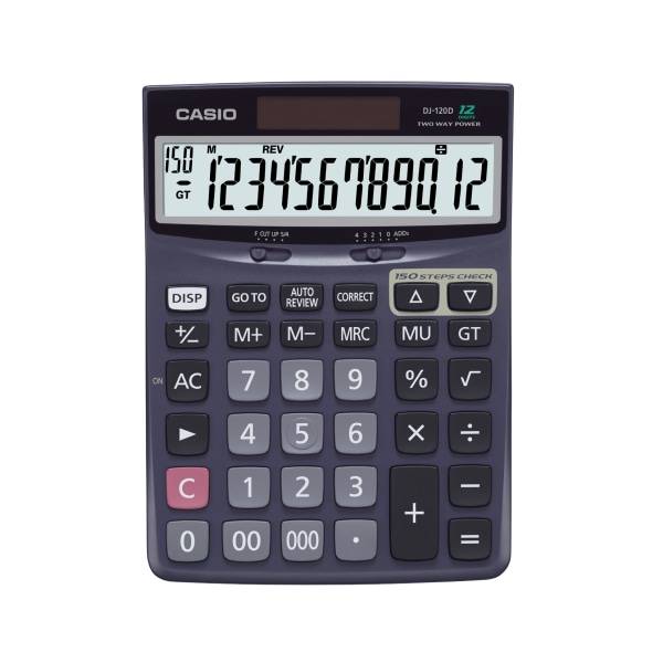 Casio Check & Correct Desk Calculator, 1.37" X 5.51" X 7.51", Black, Dj120d
