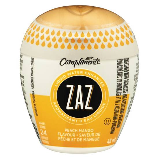 Compliments Zaz Liquid Peach Mango Water Enhancer (48 ml)