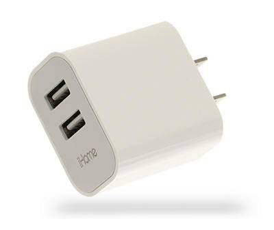 Ihome Dual-Port Usb Wall Charger (white)