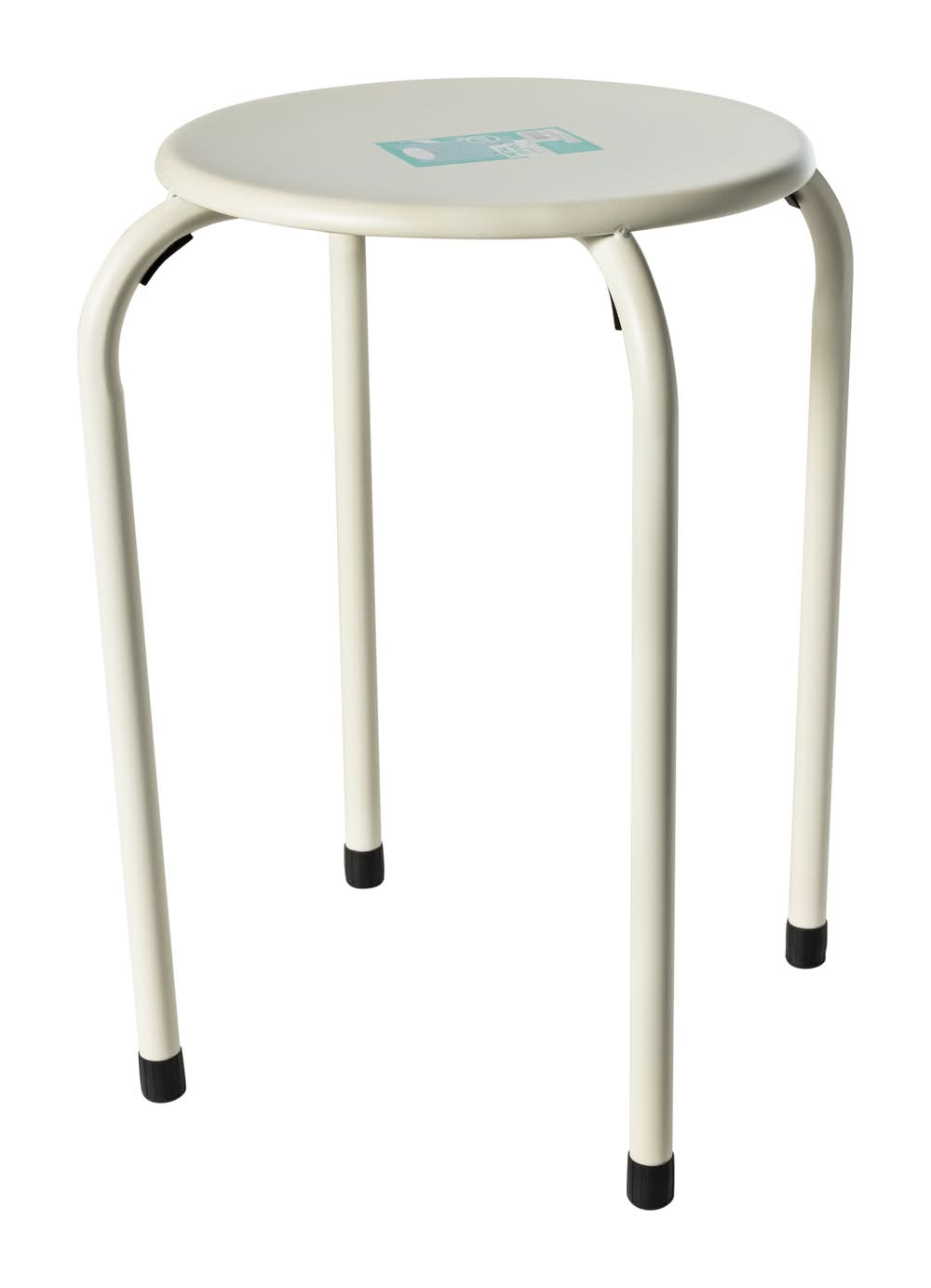 Solid Color Metal Stool 11in x 17in White