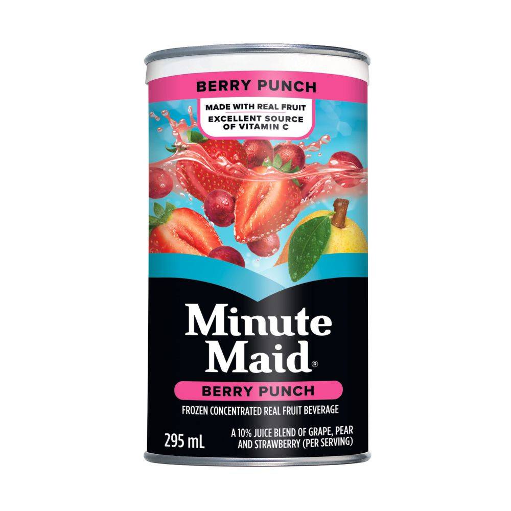 Minute maid boisson concentrée à base de vrais fruits - concentrated real fruit beverage (punch aux baies)