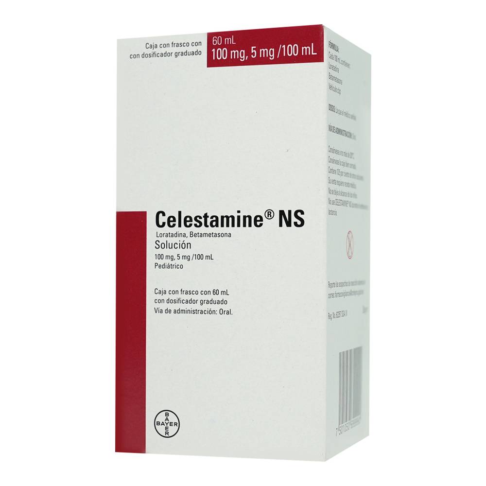 Bayer · Celestamine ns loratadina/betametasona solución 100 mg/5 mg/100 ml (60 ml)