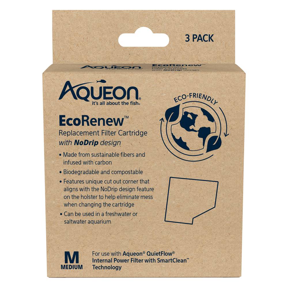 Aqueon Ecorenew Filter Cartridges, M (0.71 oz, 3 ct)