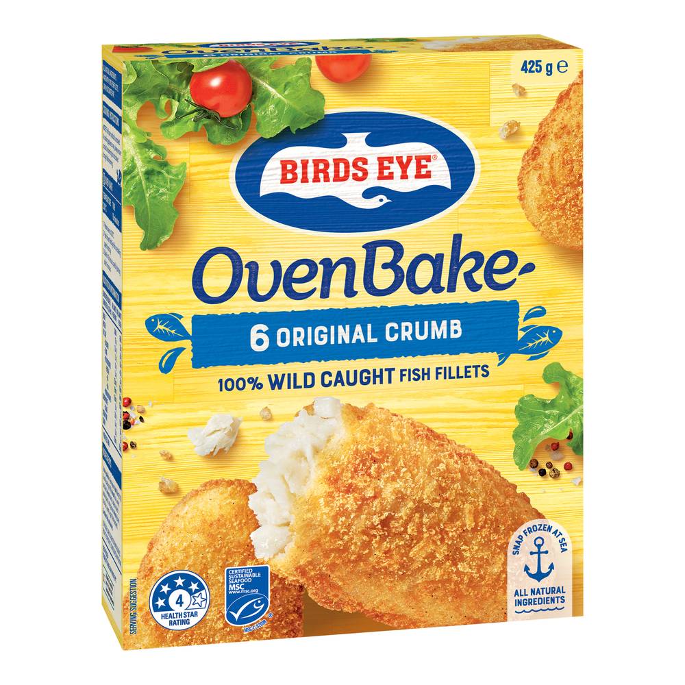 Birds Eye Frozen Fish Fillets With Original Crumb (425g, 6 pack)