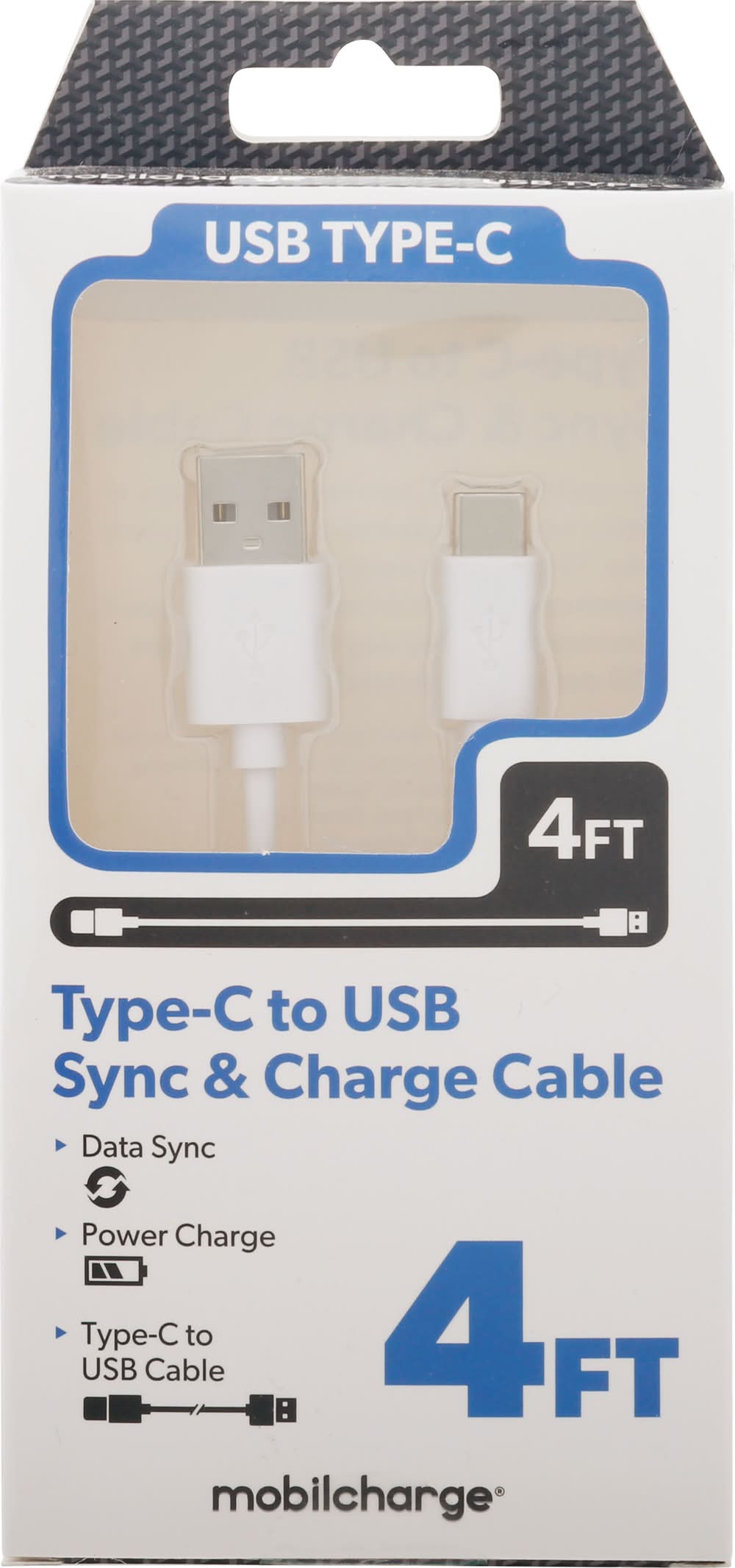 MobilCharge 4 Feet Type-C To Usb Sync & Charge Cable (1.8 oz)