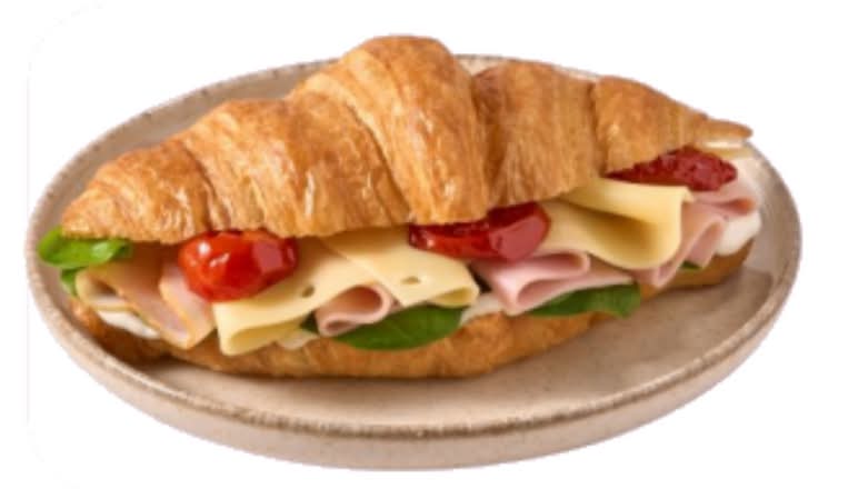 Croissant z szynką i serem