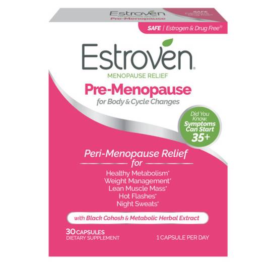 Estroven Perimenopause Relief & Weight Management Supplement Capsules, 30 CT