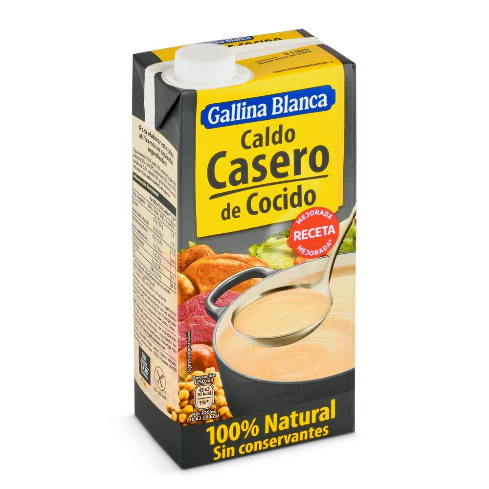 Caldo Casero De Cocido 100% Natural Gallina Blanca Brik 1 L