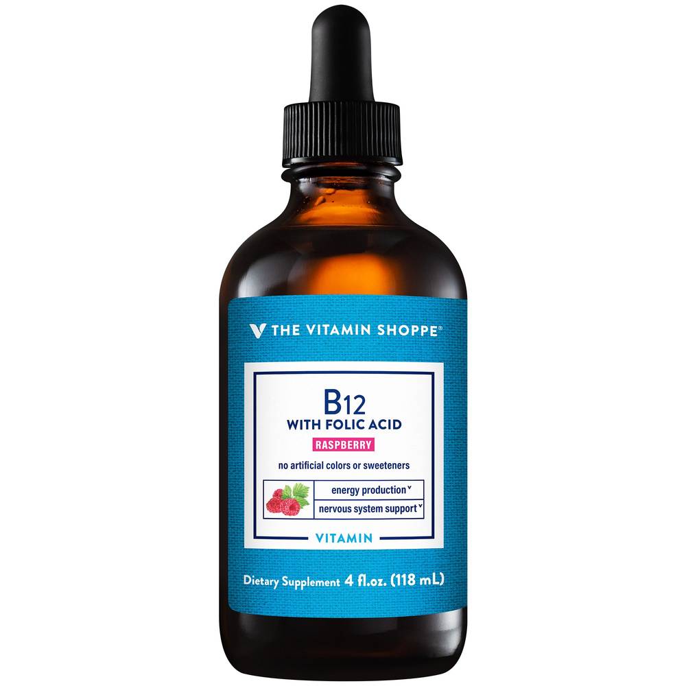 The Vitamin Shoppe B12 With Folic Acid, Raspberry (4 fl oz)