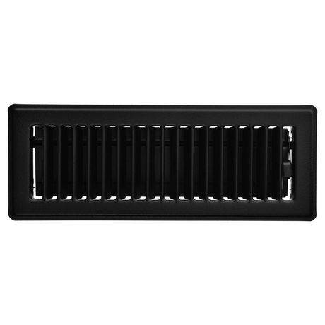 Imperial 3" X 10" Matte Black Steel Floor Register, Louvered