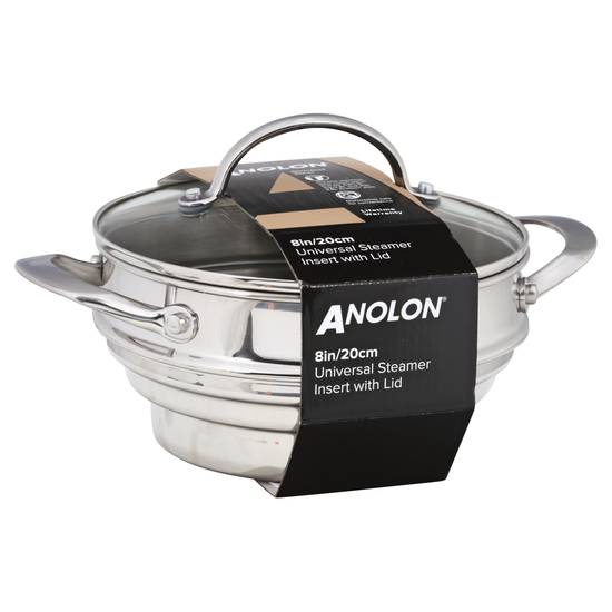 Anolon Universal Steamer, with Lid, Stainless Steel, 8 Inches