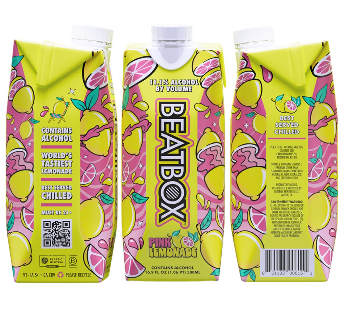 BeatBox Party Punch Hard Seltzer, Pink Lemonade (16.9 fl oz