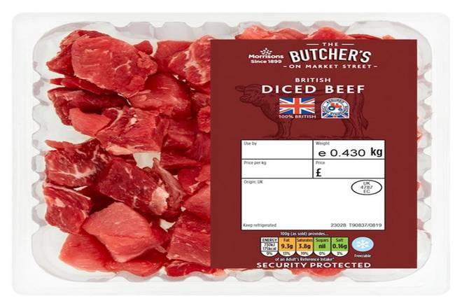 Morrisons British Diced Beef 430g