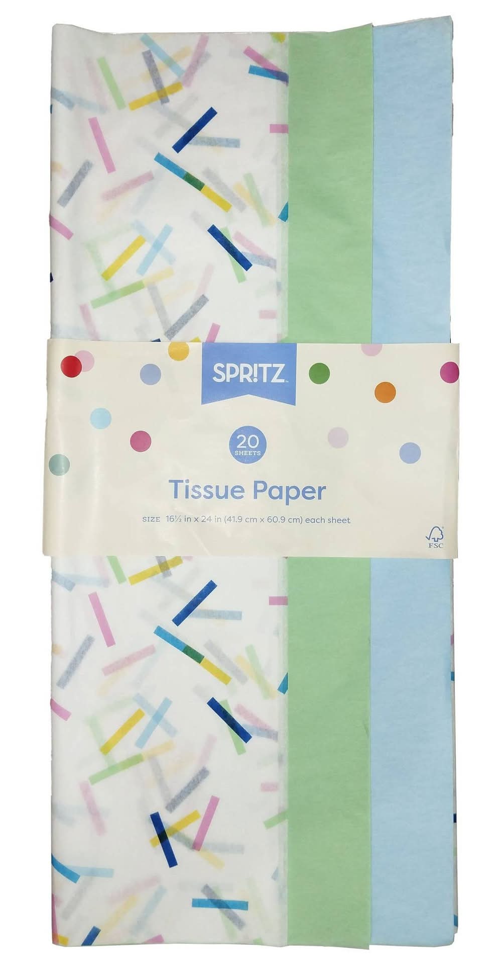 Spritz Tissue Paper, 41.9x60.9 cm, Assorted (20 ct)