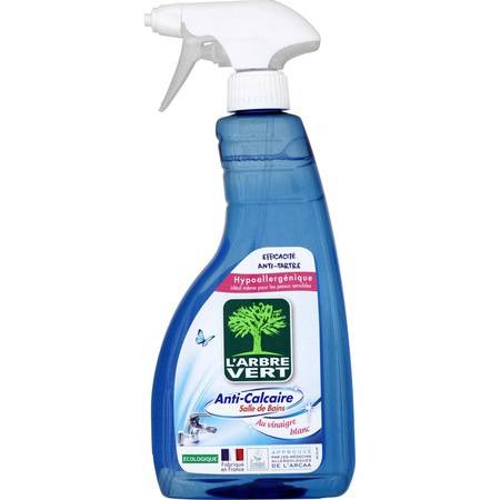 Nettoyant ménager anti-calcaire/vinaigre blanc L'ARBRE VERT - le spray de 740 ml