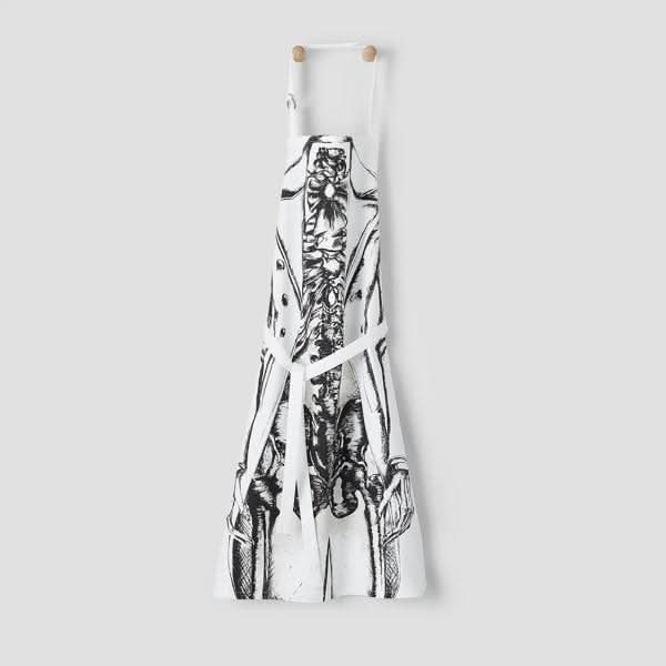 Sur la table Halloween Gala Skeleton Apron White 36" x 26"