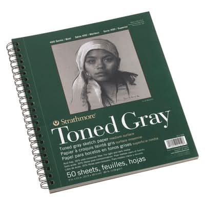 Strathmore 400 Series Toned Gray Sketch Paper Pad, 9X12 in (50 ct)